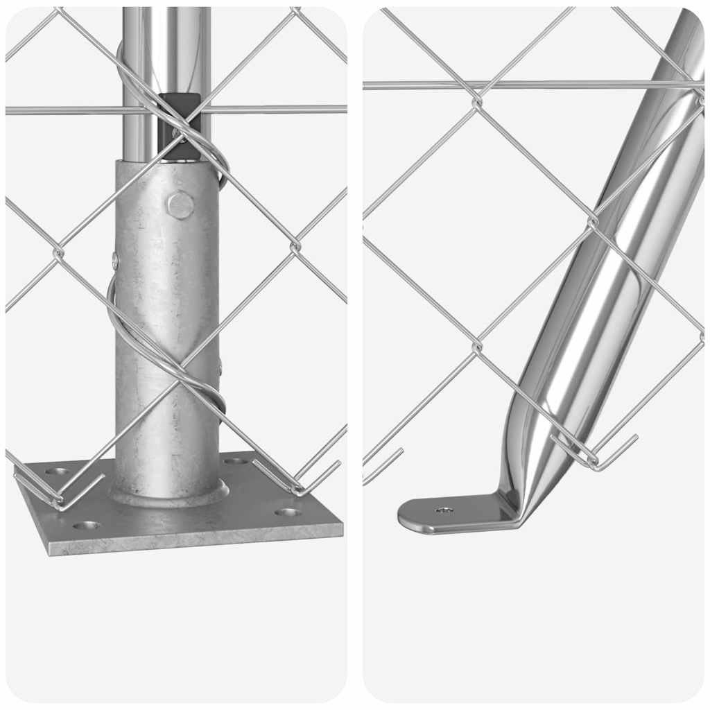 vidaXL Σετ Στύλων Φράχτη Ασημί 10 x 1.4 μ