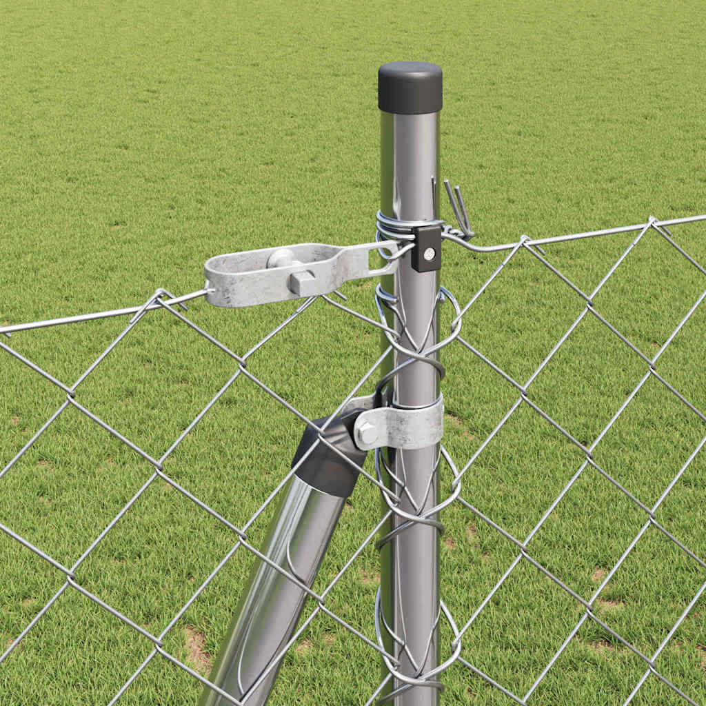 vidaXL Σετ Στύλων Φράχτη Ασημί 10 x 1.5 m Γαλβανισμένος χάλυβας