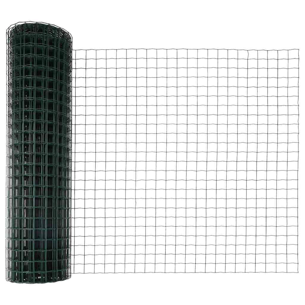 vidaXL Ευρωπαϊκή περίφραξη με 7 Στύλους 1.4x10 μ Γαλβανισμένος χάλυβας Πράσινος