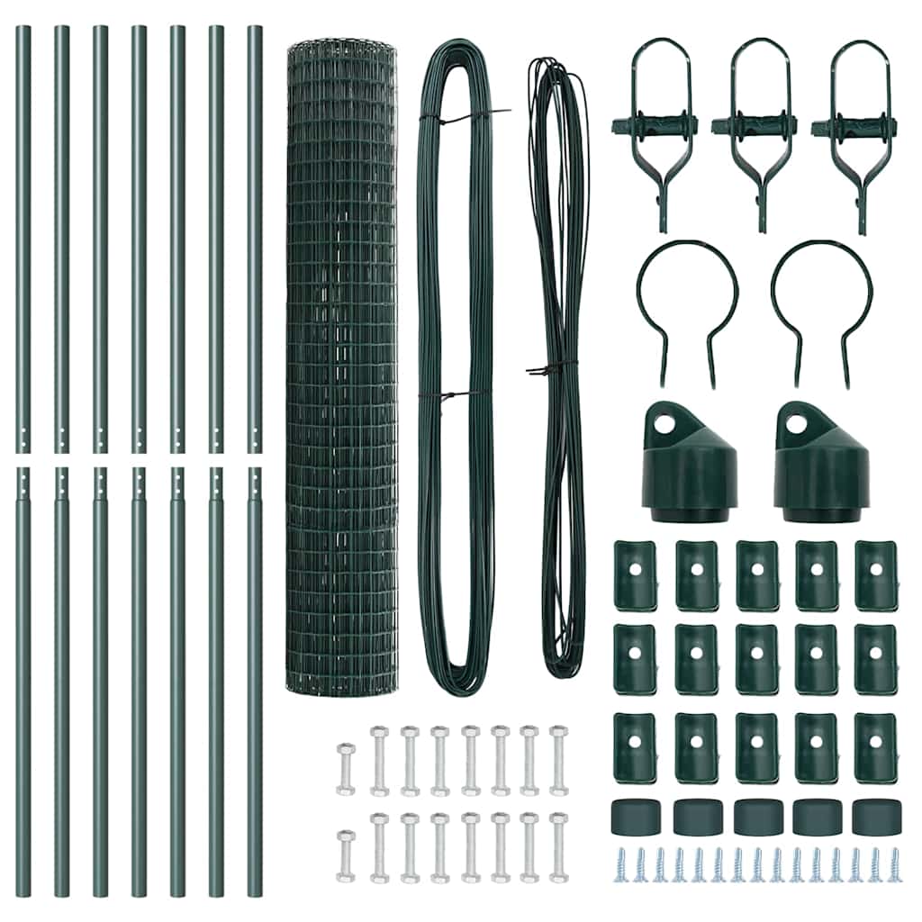 vidaXL Euro Fence με 7 Πόδια 1.6x10 μ Γαλβανισμένος Χάλυβας Πράσινος