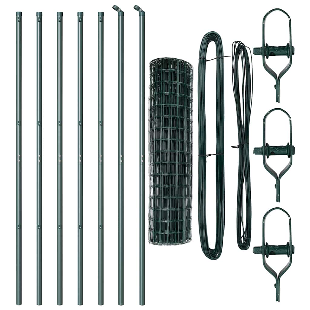 vidaXL Euro Fence με 7 πόλους 1x10 μ Γαλβανισμένος Χάλυβας Πράσινος