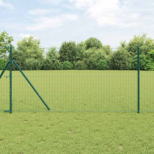 vidaXL Euro Fence με 7 πόλους 1.4x10 μ γαλβανισμένος χάλυβας πράσινος