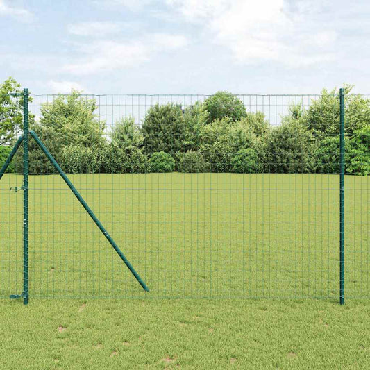 vidaXL Euro Fence με 7 Πασσάλους 1.5x10 m Γαλβανισμένος Χάλυβας Πράσινος