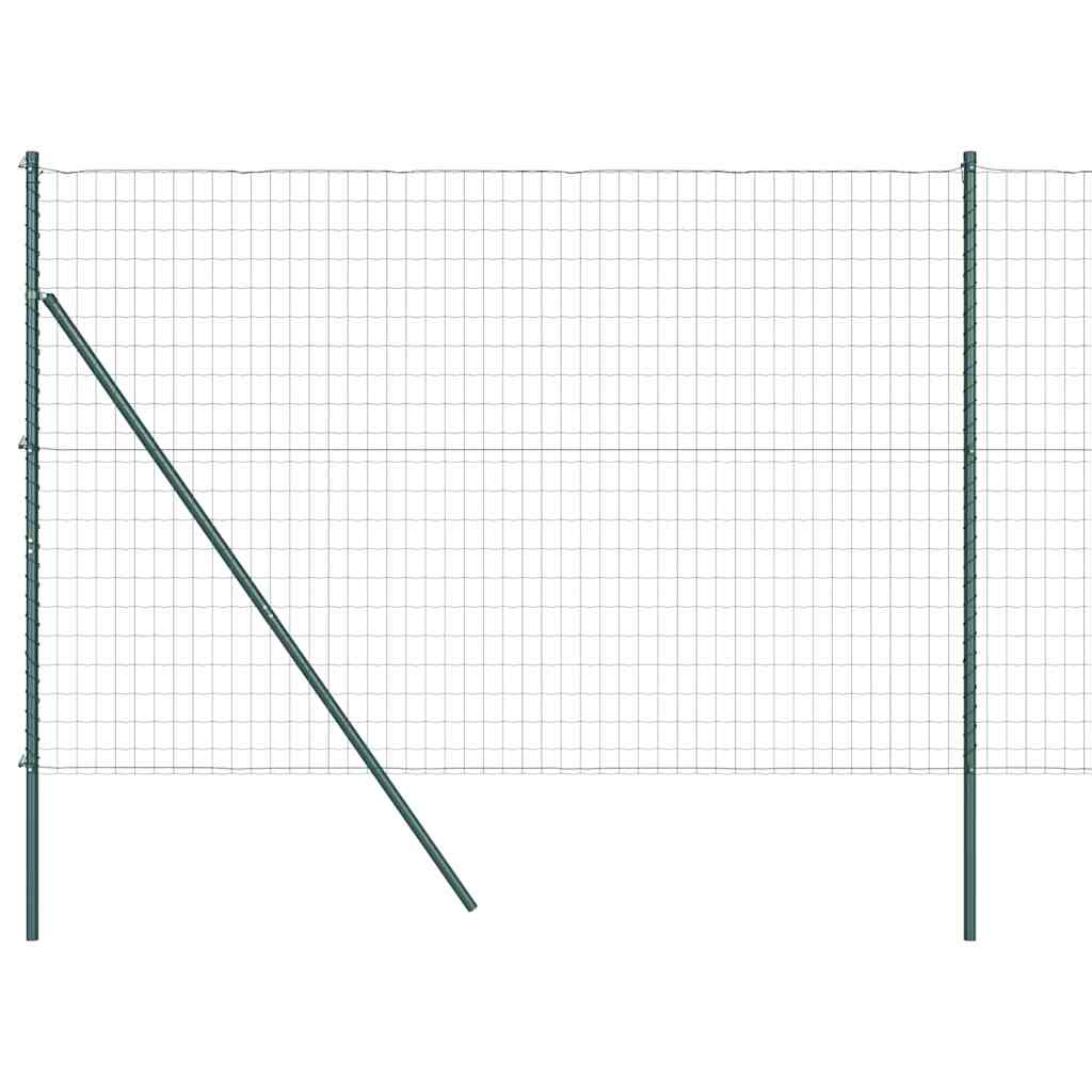 vidaXL Euro Fence με 7 Πασσάλους 1.5x10 m Γαλβανισμένος Χάλυβας Πράσινος