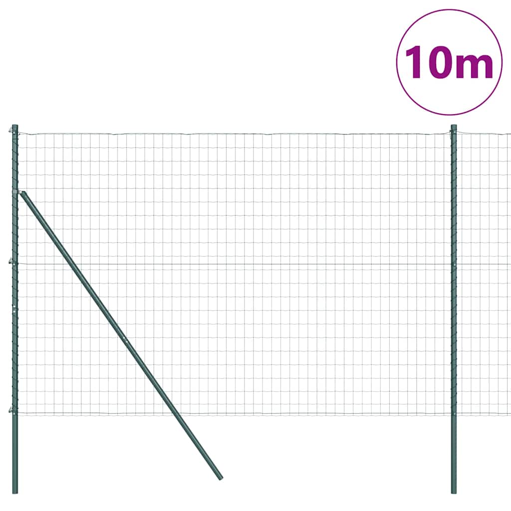 vidaXL Euro Fence με 7 Πασσάλους 1.5x10 m Γαλβανισμένος Χάλυβας Πράσινος