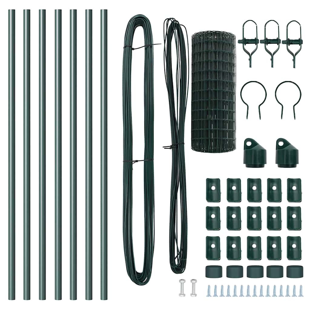 vidaXL Euro Fence με 7 Πόλους 0.8x10 μ Γαλβανισμένος Χάλυβας Πράσινος