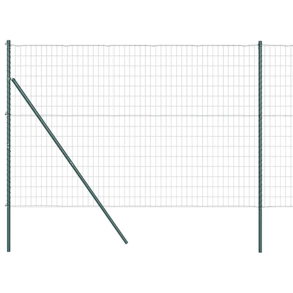 vidaXL Ευρωπαϊκή Περίφραξη με 7 Στήλες 1.5x10 μ Γαλβανισμένο Σίδερο Πράσινο