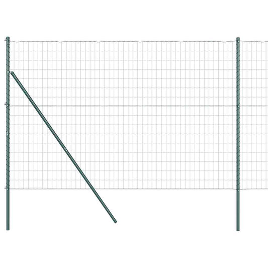 vidaXL Ευρωπαϊκή Περίφραξη με 7 Στήλες 1.5x10 μ Γαλβανισμένο Σίδερο Πράσινο
