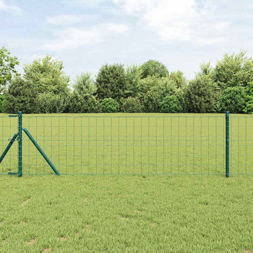 vidaXL Euro Fence με 7 στύλους 0.6x10 μ από γαλβανισμένο χάλυβα Πράσινο