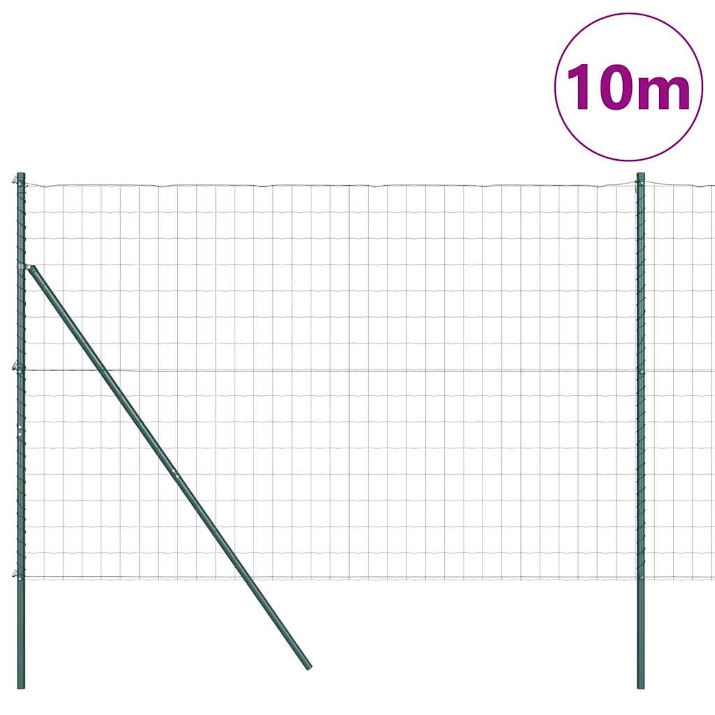 vidaXL Euro Fence με 7 Πόλους 1.5x10 μ Γαλβανισμένος Χάλυβας Πράσινος