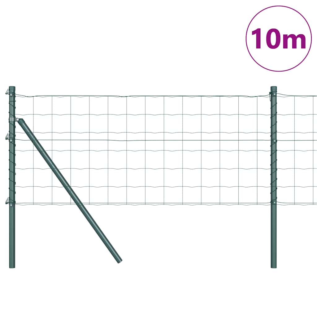 vidaXL Euro Fence με 7 Στυλώματα 0.8x10 μ Γαλβανισμένος Χάλυβας Πράσινος