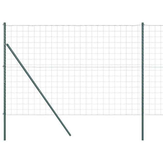 vidaXL Ευρωπαϊκή Περίφραξη με 7 Στυλό 1.5x10 μ Επικαλυμμένο Ατσάλι Πράσινο