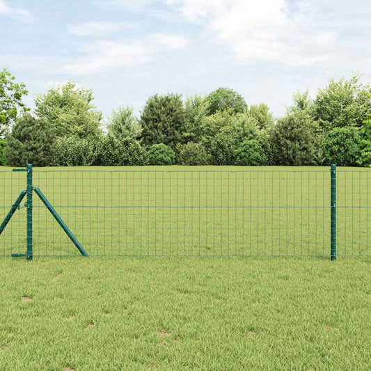 vidaXL Euro Fence με 13 Πόστα 0.8x25 μ Γαλβανισμένου Χάλυβα Πράσινο