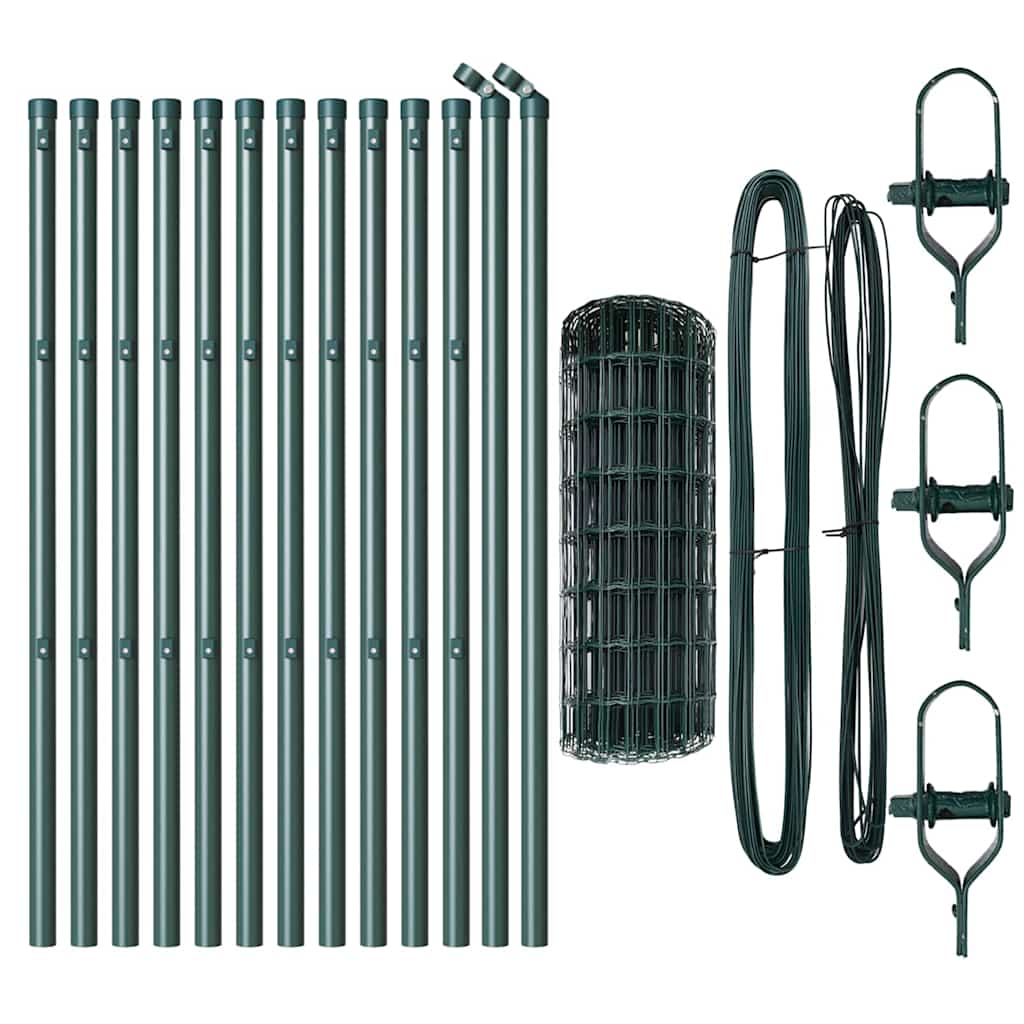 vidaXL Euro Fence με 13 Πόλους 0.4x25 μ Γαλβανισμένος Χάλυβας Πράσινος