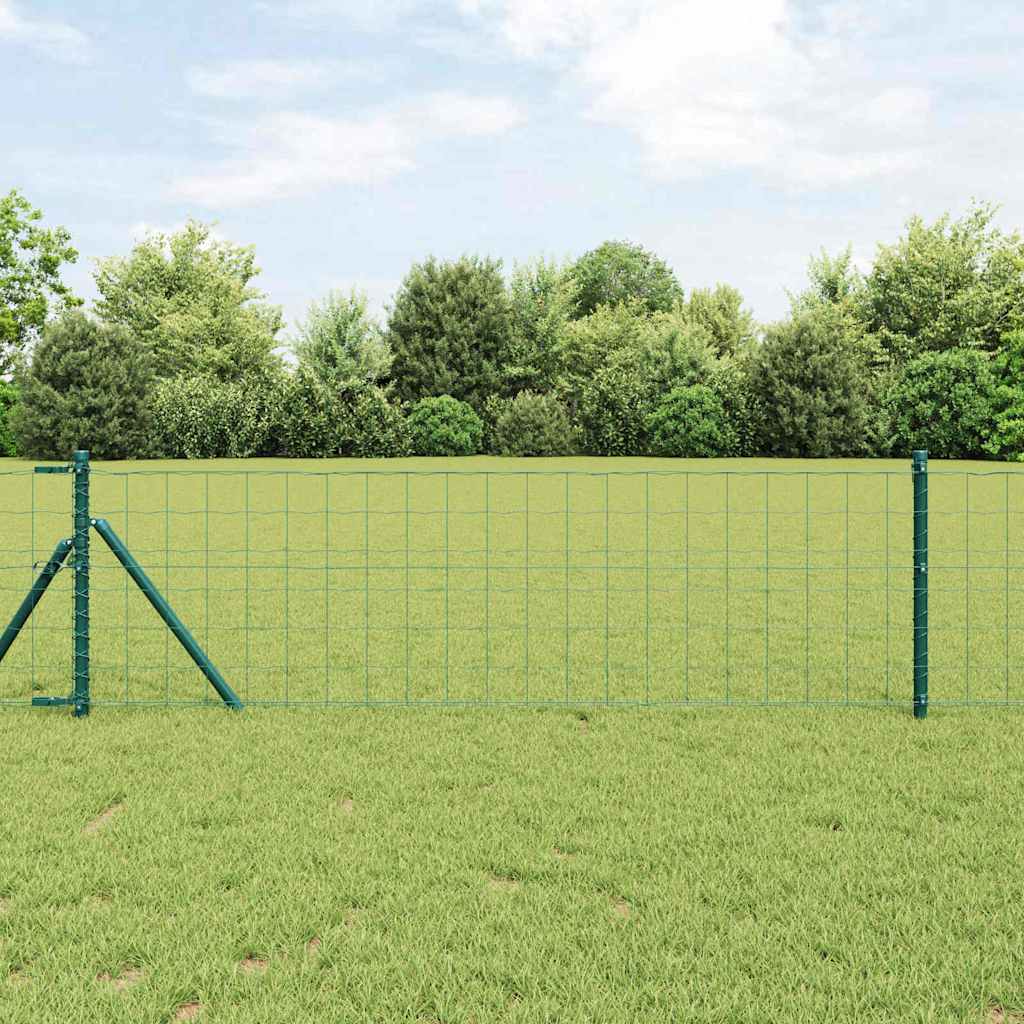 vidaXL Euro Fence με 13 Στύλους 0.8x25 μ Γαλβανισμένος Ατσάλι Πράσινος