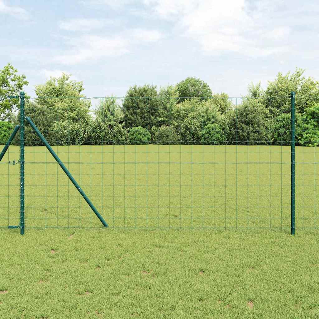 vidaXL Euro Fence με 13 Στήλες 1x25 μ Γαλβανισμένο Ατσάλι Πράσινο