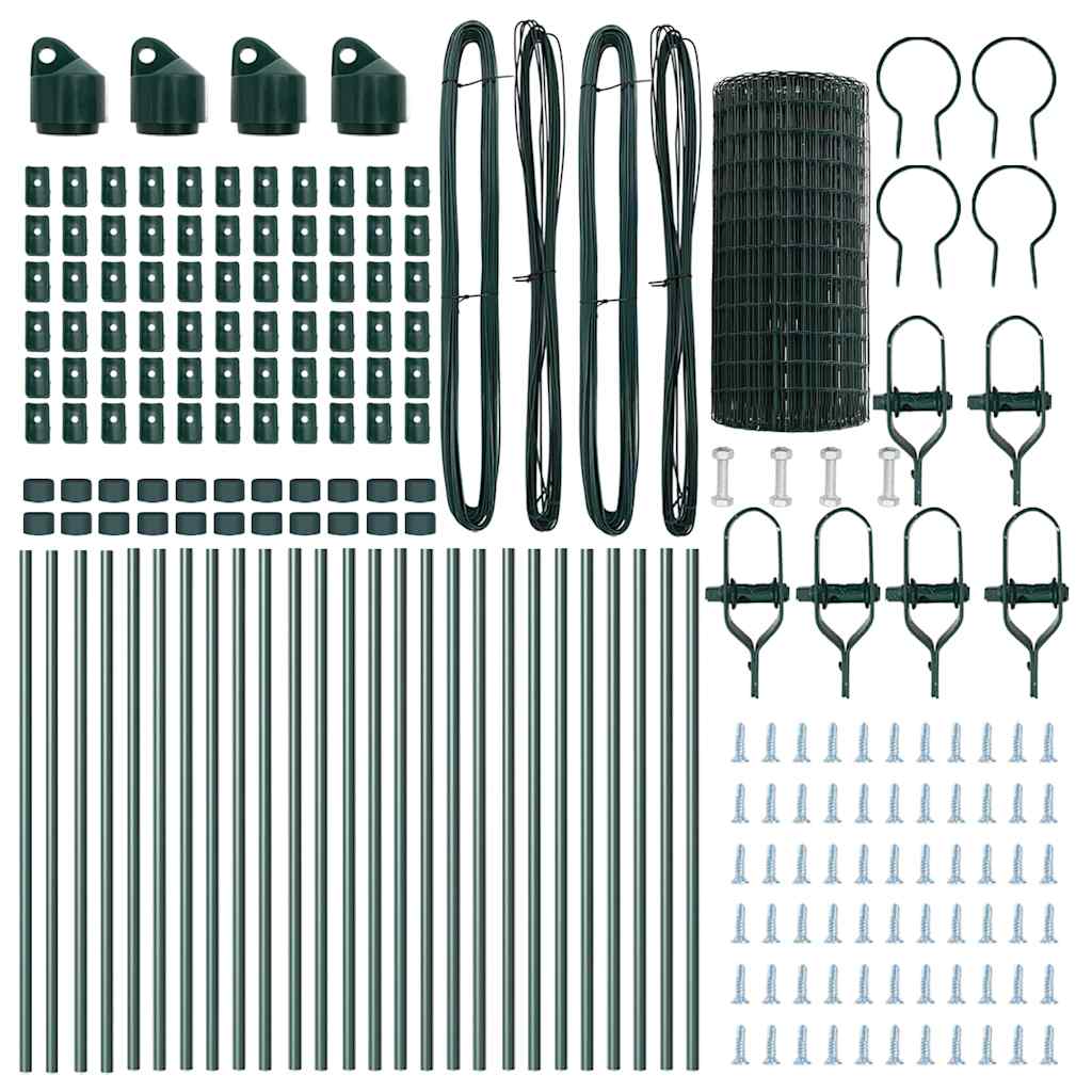 vidaXL Ευρωπαϊκό Φράκτη με 13 Στυλίσκους 0.6x50 μ Γαλβανισμένο Ατσάλι Πράσινο