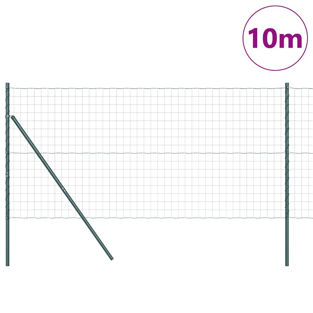 vidaXL Euro Fence με 7 Πόλους 1x10 μ Γαλβανισμένο Χάλυβα Πράσινο