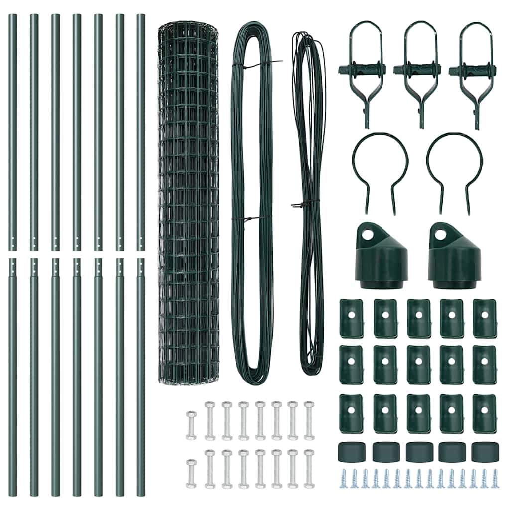 vidaXL Euro Fence με 7 Πόλους 1.6x10 μ Γαλβανισμένος Χάλυβας Πράσινος