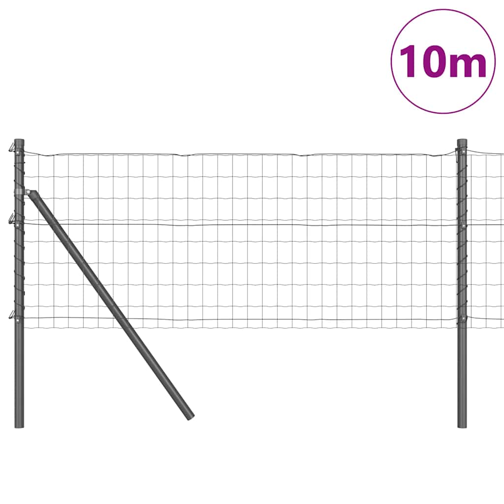 vidaXL Ευρωπαϊκή Στήριξη Φράχτη 10 x 0,8 μ PVC-Επικαλυμμένο Ατσάλι