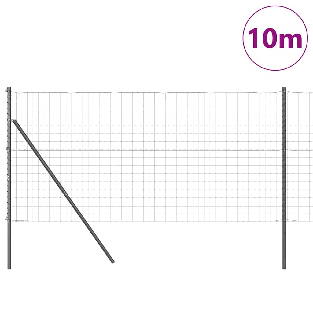 vidaXL Ευρωπαϊκή Περίφραξη με 7 Πόστα 1.4x10 μ Γαλβανισμένο Μέταλλο Γκρι
