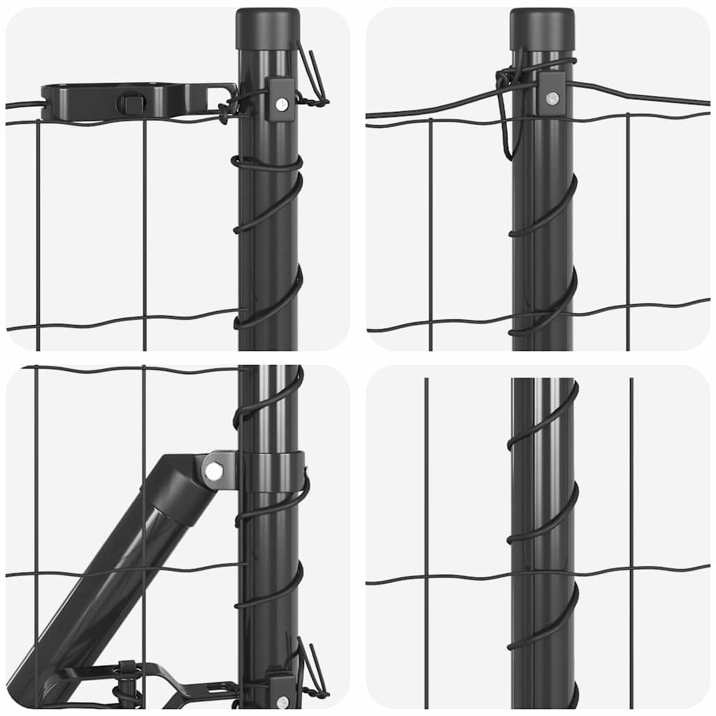 vidaXL Euro Fence με 7 Πόλους 0.6x10 μ Γαλβανισμένος Χάλυβας Γκρι