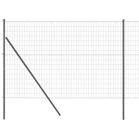 vidaXL Euro Fence με 7 Στύλους 1.5x10 μ Γαλβανισμένο Ατσάλι Γκρι