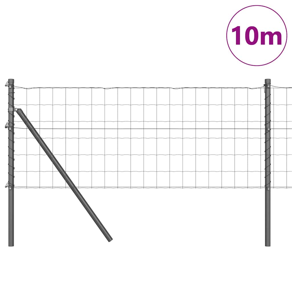vidaXL Euro Fence με 7 Στήλες 0.4x10 μ Γαλβανισμένος Χάλυβας Γκρι