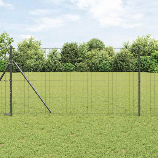 vidaXL Euro Fence με 7 Στηρίγματα 1.4x10 m Γαλβανισμένος Χάλυβας Γκρι