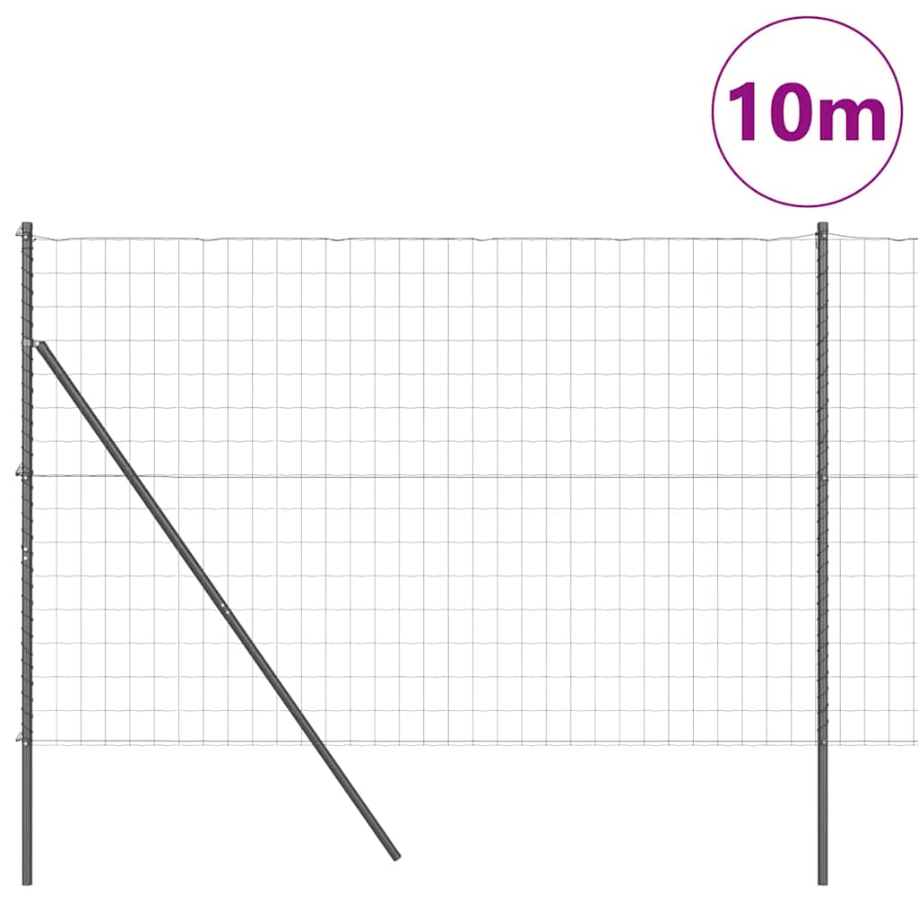 vidaXL Φράχτης Ευρώπη με 7 Στήλες 1.5x10 μ Γαλβανισμένος Χάλυβας Γκρι