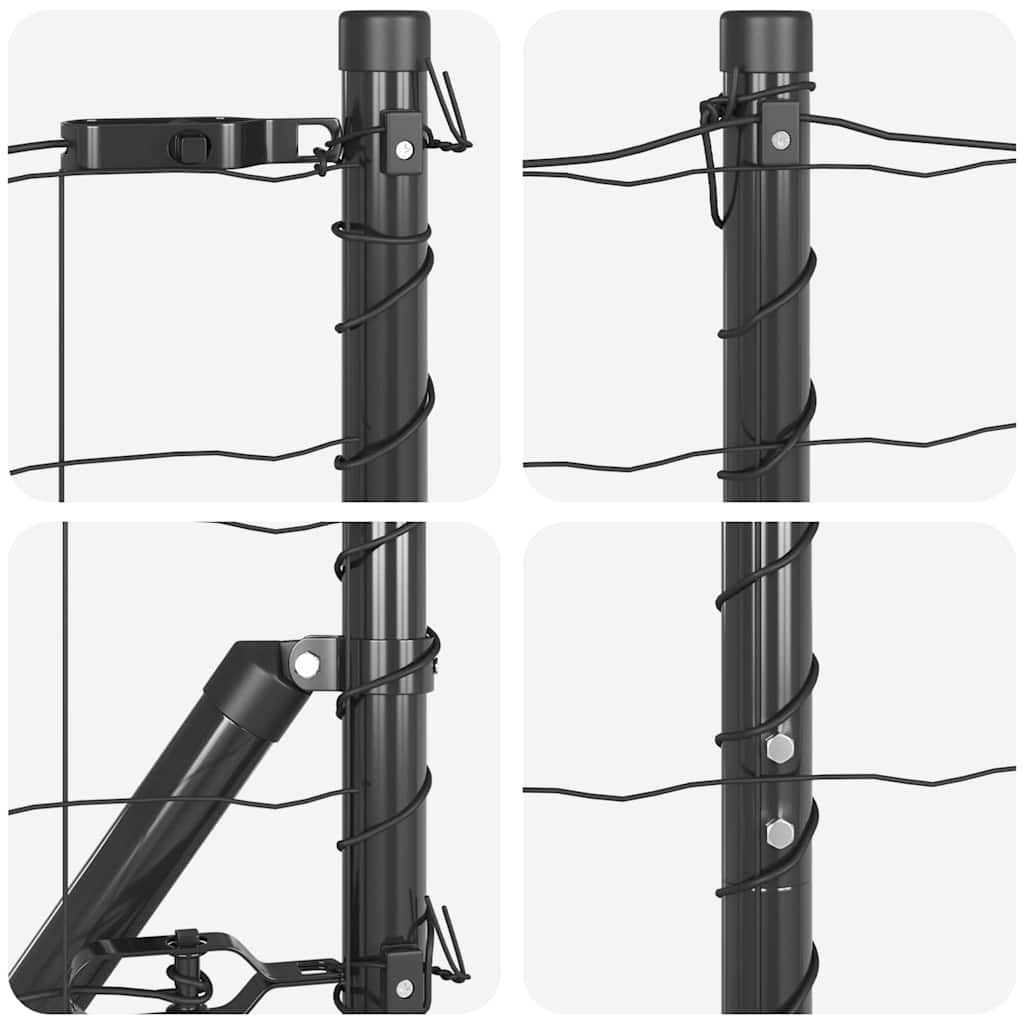 vidaXL Ευρωπαϊκή Στήριξη Φράχτη 10 x 1,2 μ PVC-Επικαλυμμένο Ατσάλι
