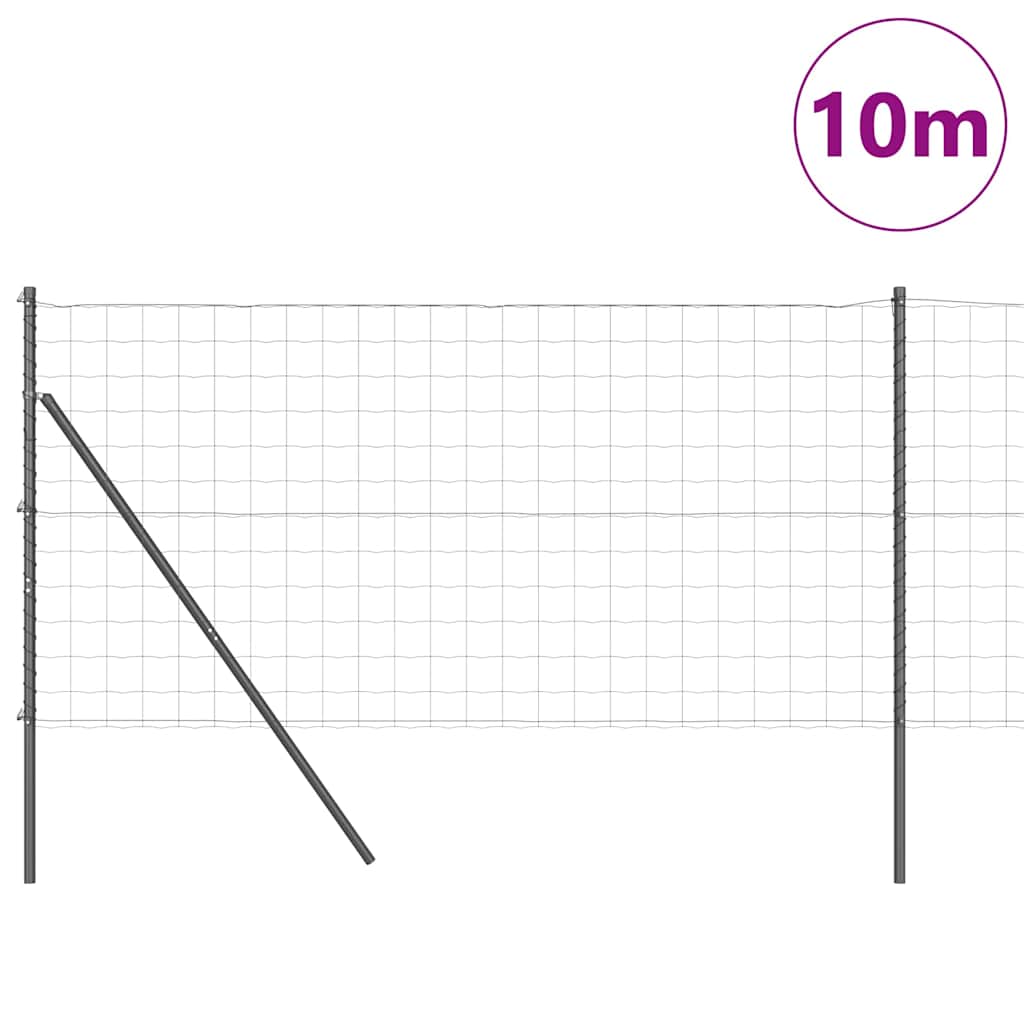 vidaXL Γκρι Ευρωπαϊκή Φράχτη με 7 Πόλους 1,4x10 μ Γαλβανισμένο Ατσάλι