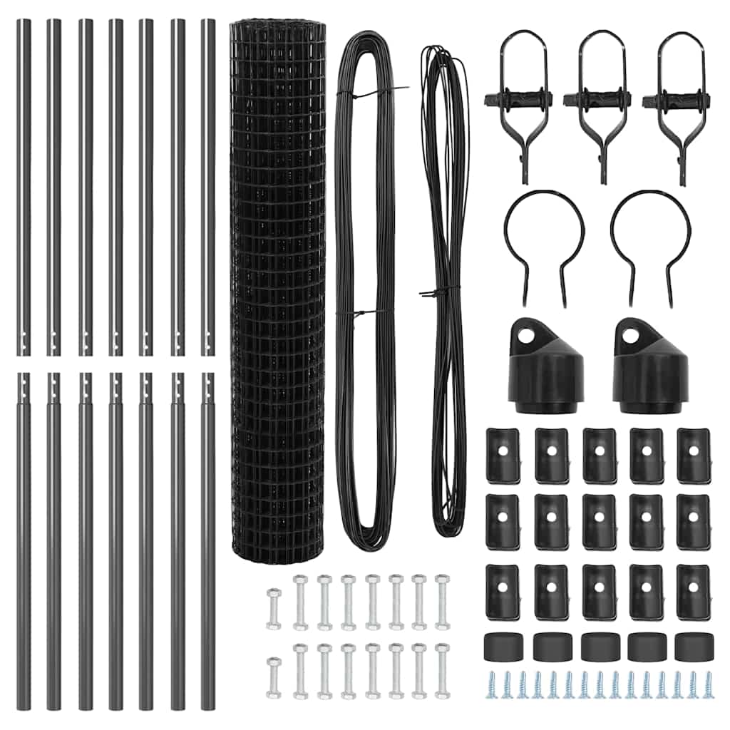 vidaXL Euro Fence με 7 Πόλους 1.6x10 μ Γαλβανισμένο Χάλυβα Γκρι