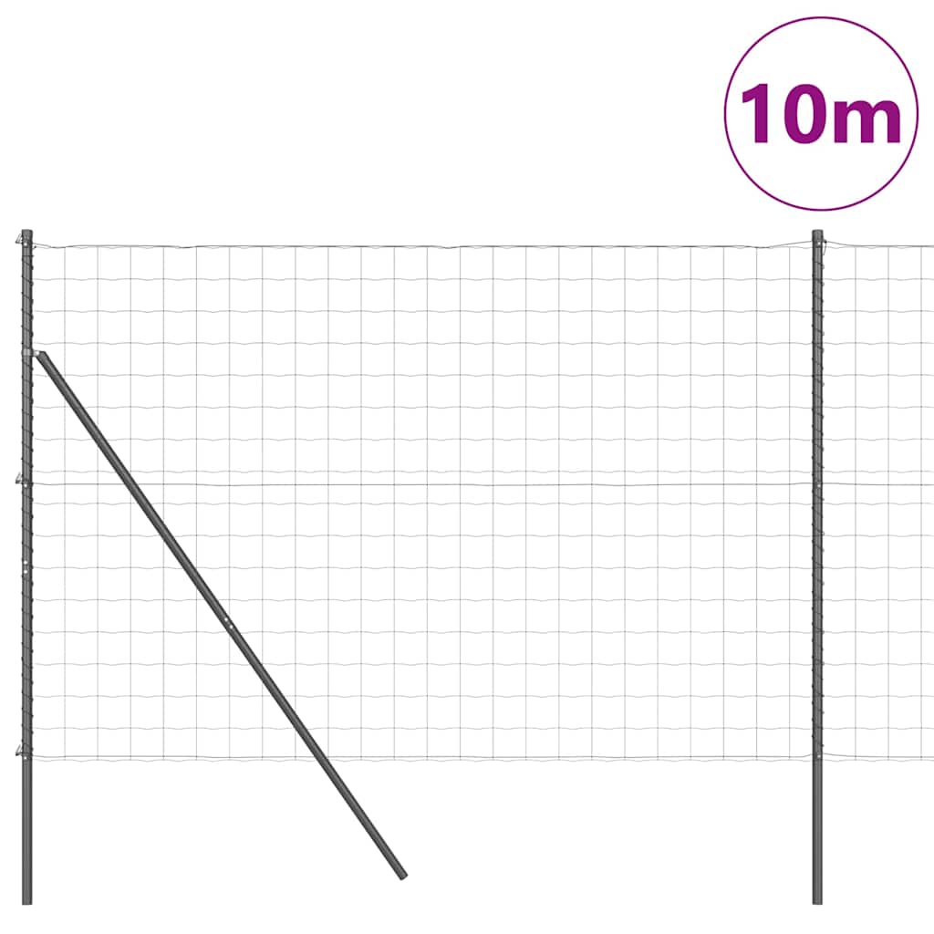 vidaXL Euro Fence με 7 Πόλους 1.6x10 μ Γαλβανισμένο Χάλυβα Γκρι