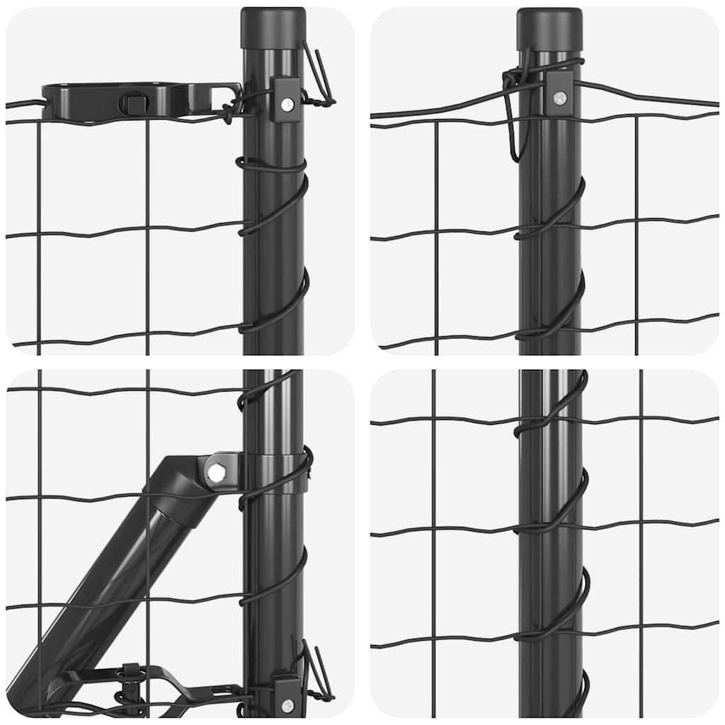 vidaXL Ευρωπαϊκή Στήριξη Φράχτη 25 x 0,4 m PVC-Επικαλυμμένο Ατσάλι