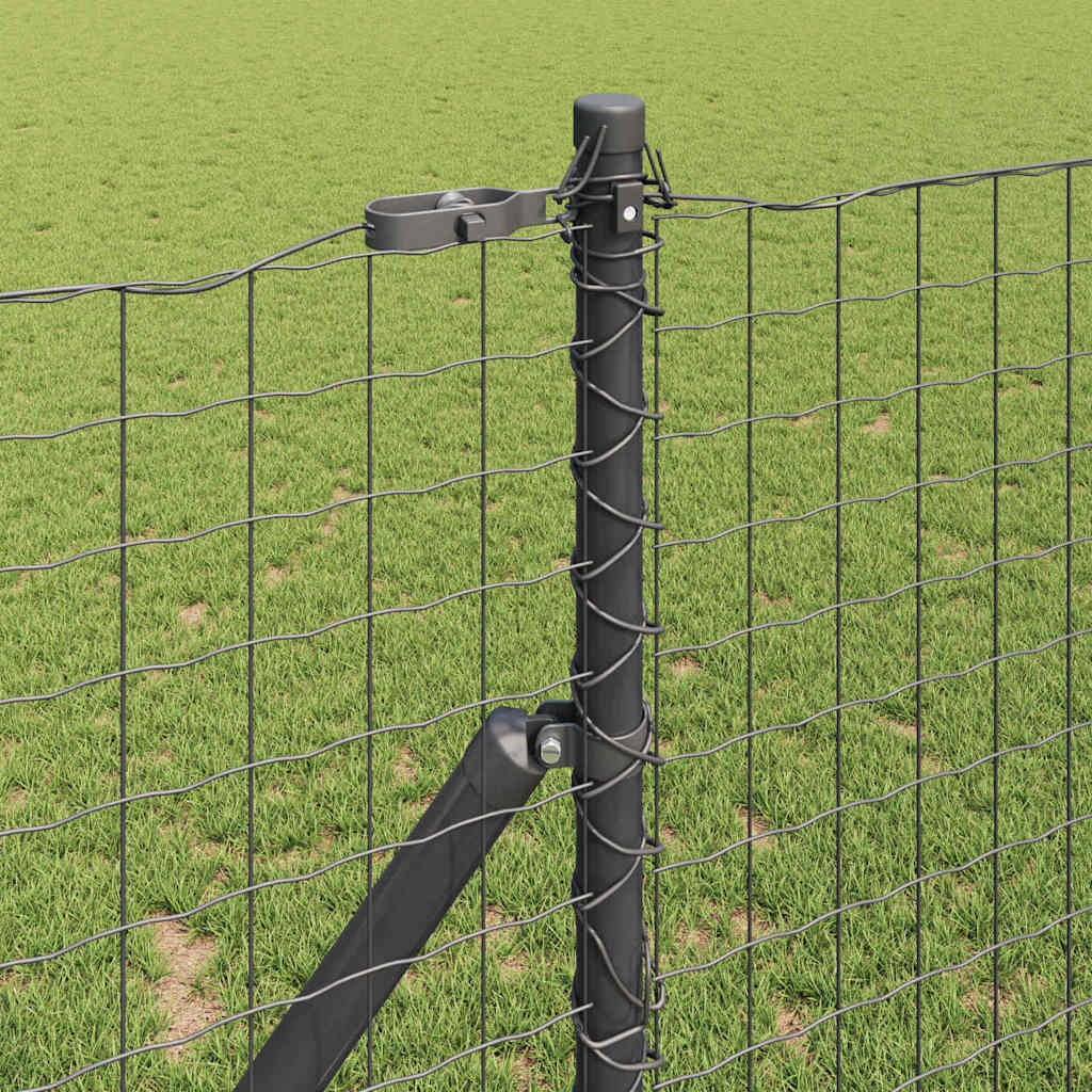 vidaXL Euro Fence με 13 Πόλους 1x25 μ Γαλβανισμένος Χάλυβας Γκρι