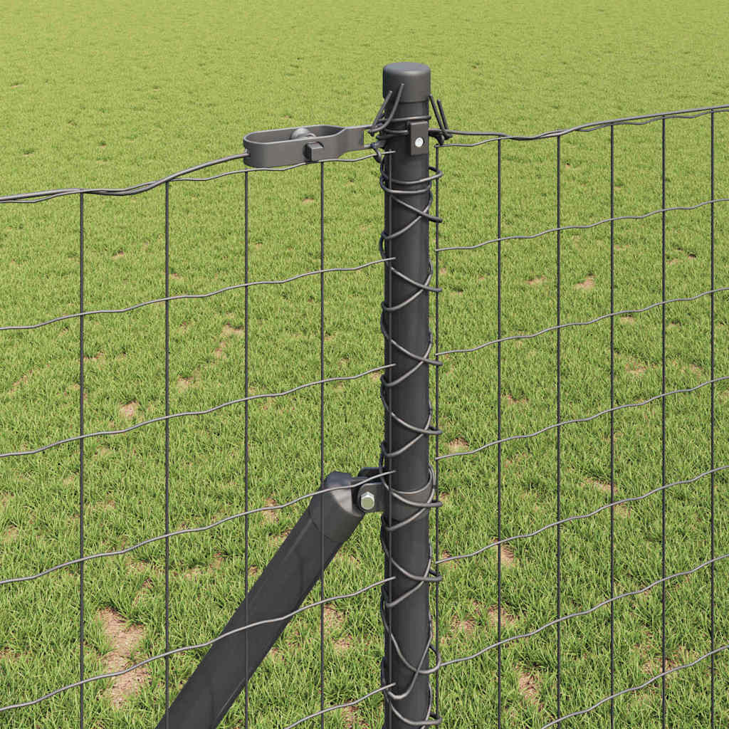 vidaXL Euro Fence με 13 Πόστα 1x25μ Γαλβανισμένος Χάλυβας Γκρι