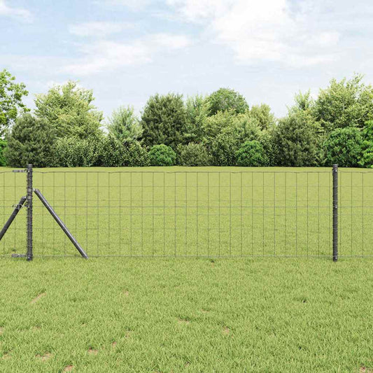vidaXL Euro Fence με 13 Στυλώματα 0.8x25 μ Γαλβανισμένος Χάλυβας Γκρι