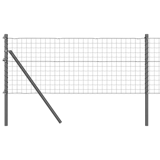 vidaXL Euro Fence με 13 Πόλους 0.6x50 μ Γαλβανισμένο Ατσάλι Γκρι