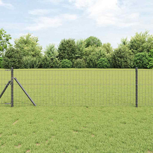 vidaXL Euro Fence με 13 Πόλους 0.6x50 μ Γαλβανισμένος Χάλυβας Γκρι
