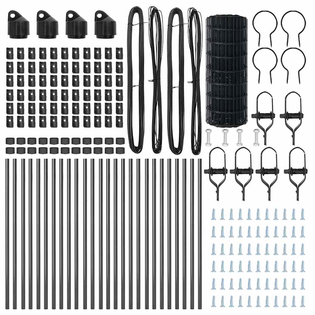 vidaXL Φράκτης Euro με 13 Στήλες 0.6x50 μ Γαλβανισμένος Χάλυβας Γκρι