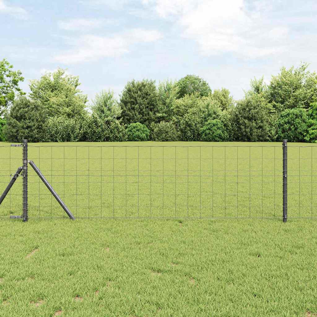 vidaXL Euro Fence με 13 Πόδια 0.6x50 μ Γαλβανισμένο Ατσάλι Γκρι