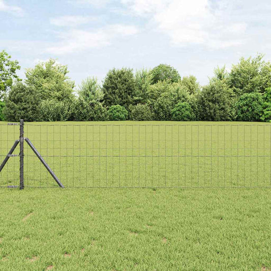 vidaXL Euro Fence με 13 Στύλους 0.8x25 μ Γαλβανισμένο Ατσάλι Γκρι