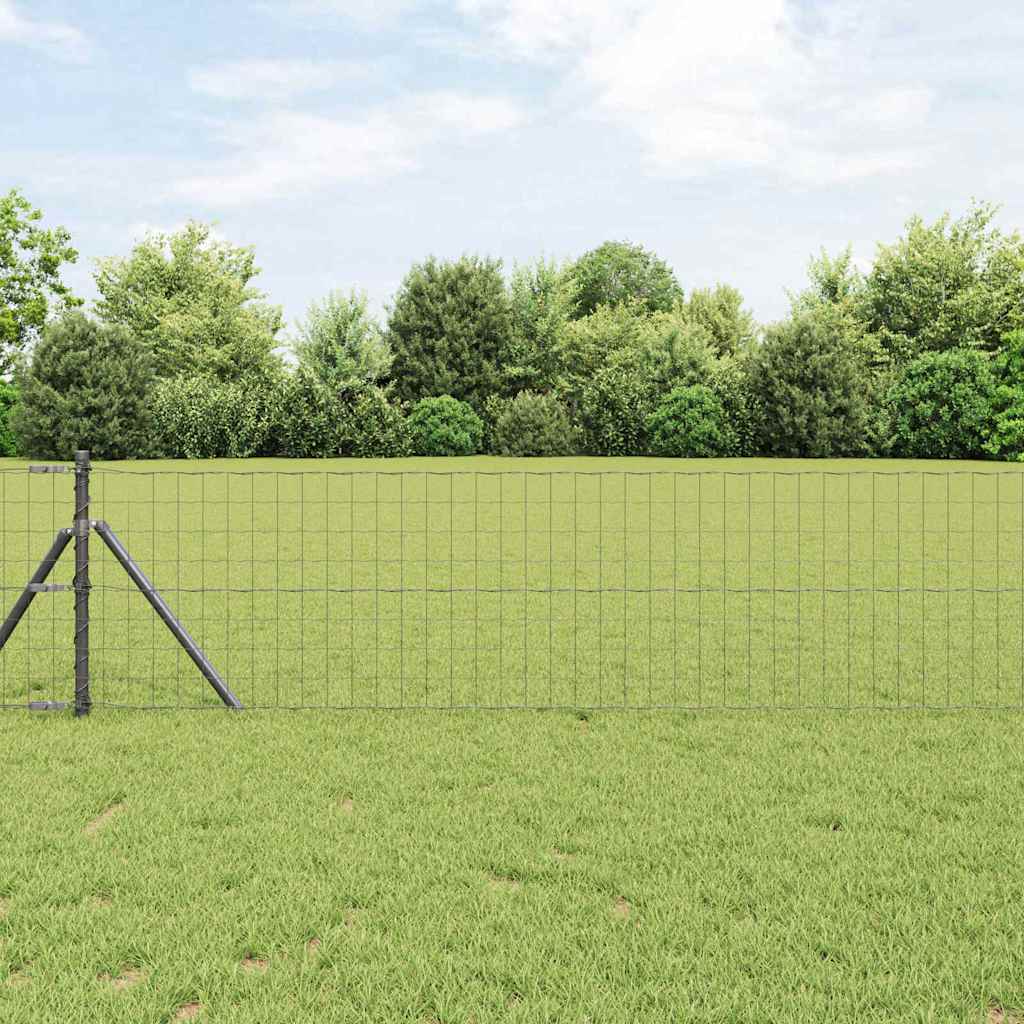 vidaXL Euro Fence με 13 Πόλους 0.6x50 μ Γαλβανισμένος Χάλυβας σε Γκρι