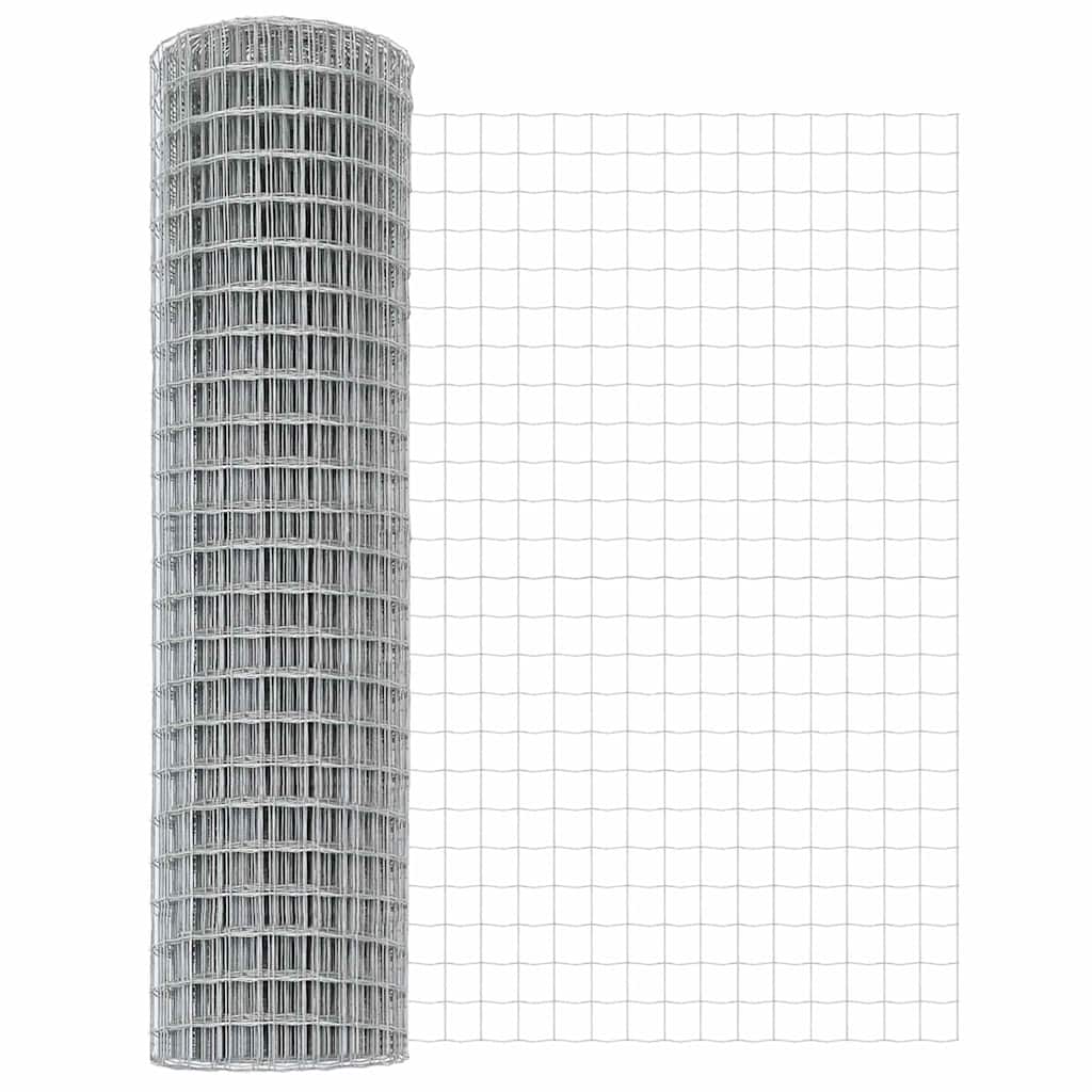 vidaXL Εξωτερικό Ευρωπαϊκό Φράχτη Στήριξης 10 x 1 m Ασημί Δίχτυ
