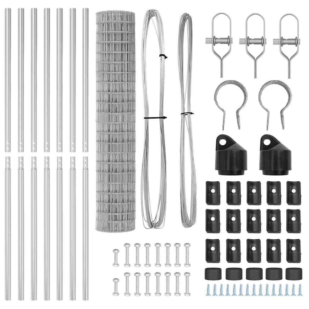 vidaXL Euro Fence με 7 Στηρίγματα 1.5x10 m Γαλβανισμένο Ατσάλι