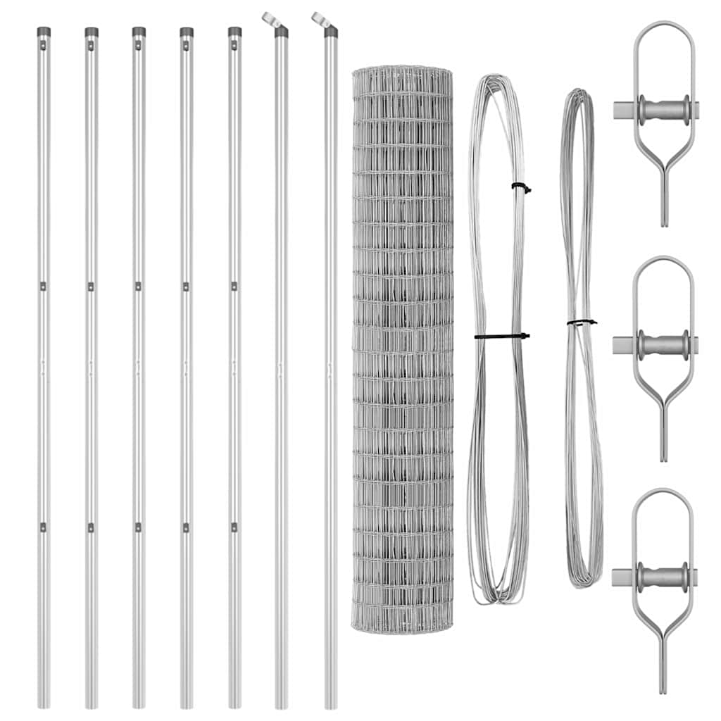 vidaXL Euro Fence με 7 Πόλους 1.6x10 μ Γαλβανισμένος Χάλυβας