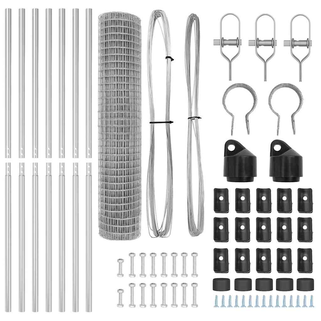 vidaXL Φράχτης Euro με 7 Πόστες 1.6x10 μ Γαλβανισμένος Χάλυβας