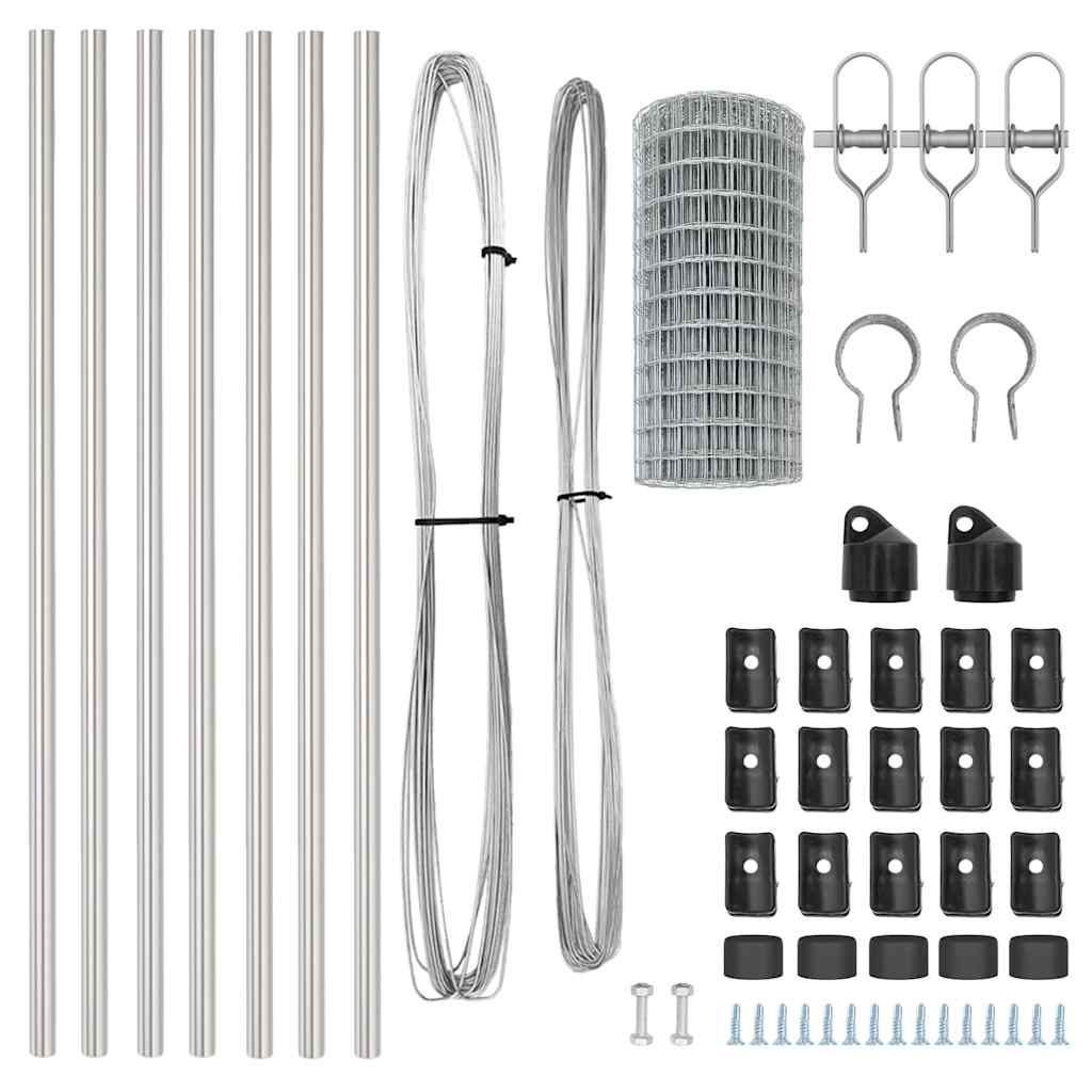 vidaXL Euro Fence με 13 Στήλες 0.8x25 μ Γαλβανισμένο Ατσάλι