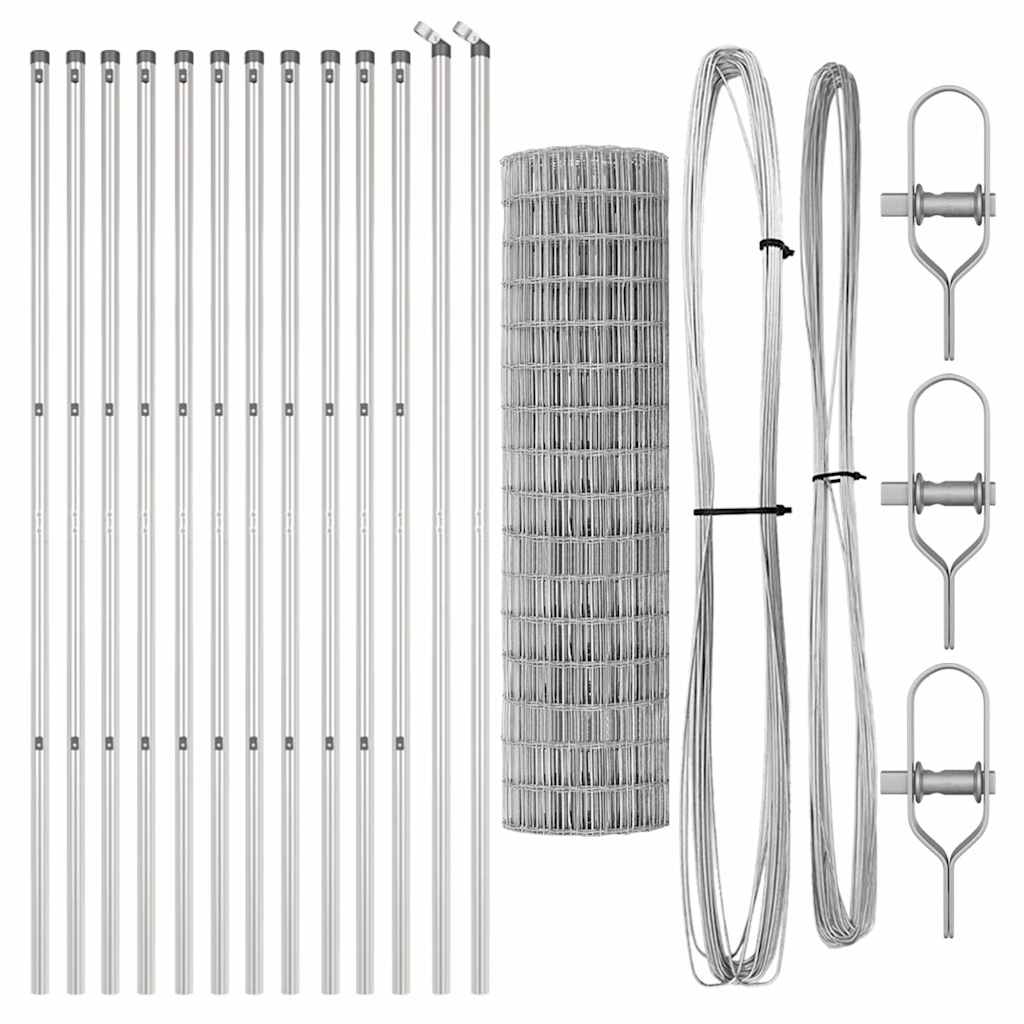 vidaXL Ευρωπαϊκός Φράκτης με 13 Πόστες 1.2x25 μ Γαλβανισμένο Ατσάλι